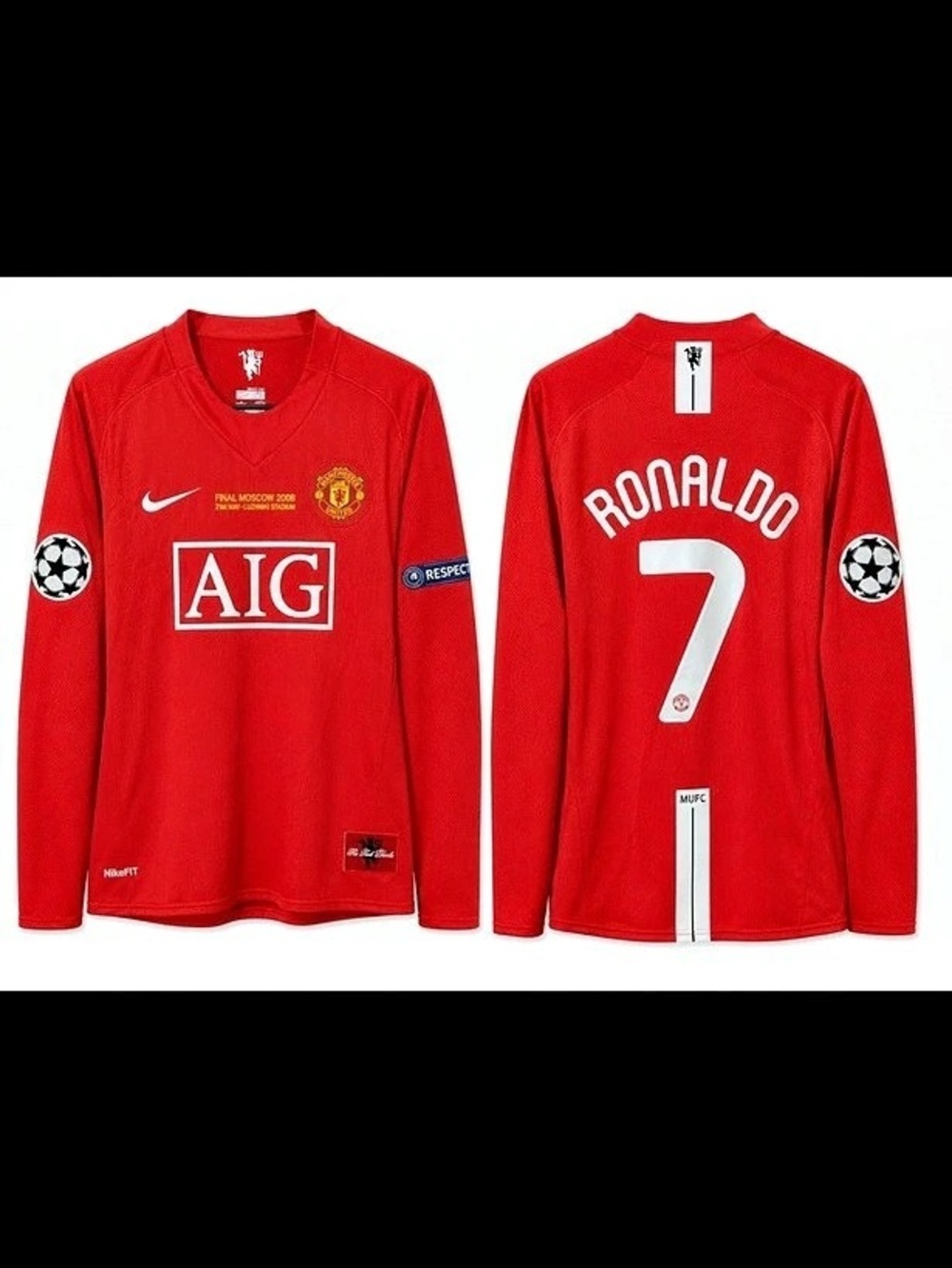 Nike Manchester United 2007-2008 Cristiano Ronaldo #7 Champions League Final